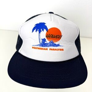 Vintage 1980's Hawaii "Polynesian Paralysis" Sportscap snapback Trucker Hat